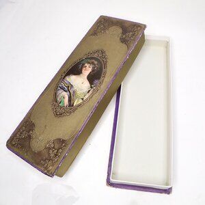 Antique J.S. Fry & Sons Royal Appointment Chocolate Box • Edwardian Portrait